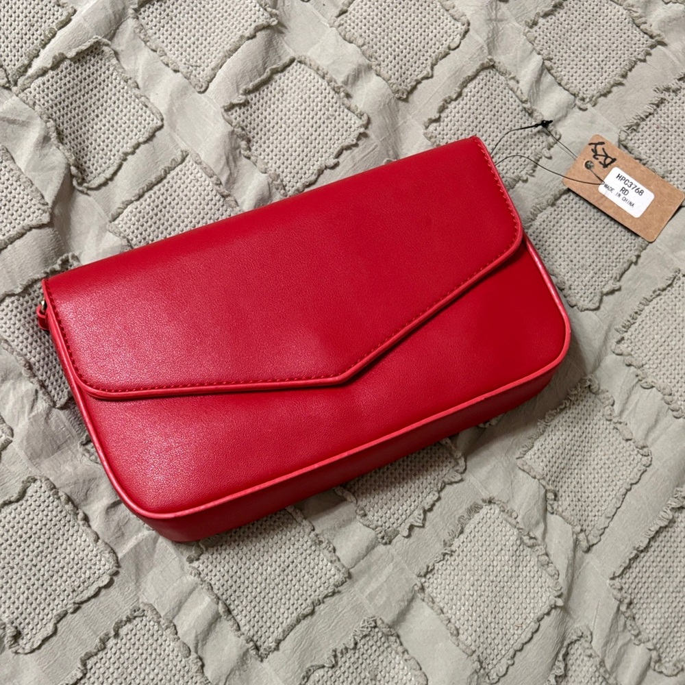 Chic Red Envelope Wristlet Clutch/or Crossbody